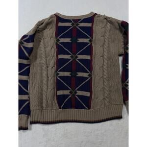 Pendleton Lobo VTG Heritage Knit Southwest Sweater Cafe Mocha Wool Blend Sz Lg.